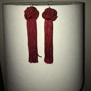 Vanessa Mooney Astrid tassel earrings- red